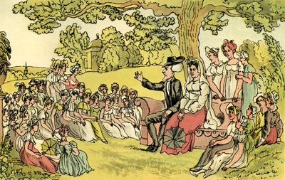 "Dr. Syntax visita um internato de Thomas Rowlandson