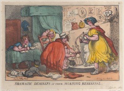 Dram-a-tic Demireps em seu ensaio matinal, 30 de setembro de 1810., 30 de setembro de 1810. de Thomas Rowlandson
