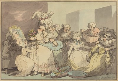 Vestindo-se para um aniversário, 1788. de Thomas Rowlandson
