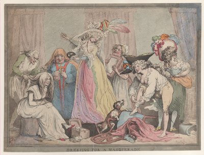 Vestido para uma Mascarada, 1 de Abril de 1790., 1 de Abril de 1790. de Thomas Rowlandson