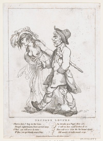 Amantes bêbados, 15 de março de 1798., 15 de março de 1798. de Thomas Rowlandson
