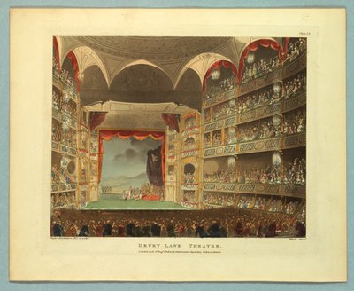 Teatro Drury Lane do Repositório de Ackermann de Thomas Rowlandson