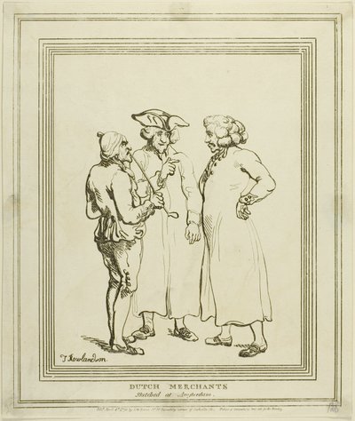 Comerciantes holandeses esboçados em Amsterdã de Thomas Rowlandson