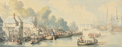 Embarque em Southampton em 20 de junho, após a ação de Lord Howe - Versão B, c.1794 (com caneta e tinta sobre grafite em papel de capa) de Thomas Rowlandson