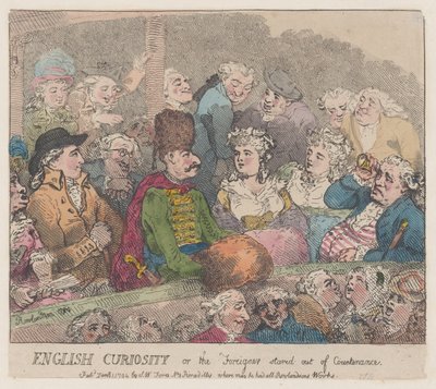Curiosidade Inglesa ou The Foreigner Stared Out of Semblante, 1º de janeiro de 1794., 1º de janeiro de 1794. de Thomas Rowlandson