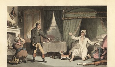 Cavalheiro inglês a receber uma carta da sua família de Thomas Rowlandson