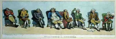 "Englishmen in November", pub. por S.W. Fores de Thomas Rowlandson