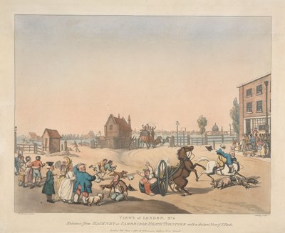 Entrada pela Hackney ou pela Cambridge Heath Turnpike (n.º 6) de Thomas Rowlandson
