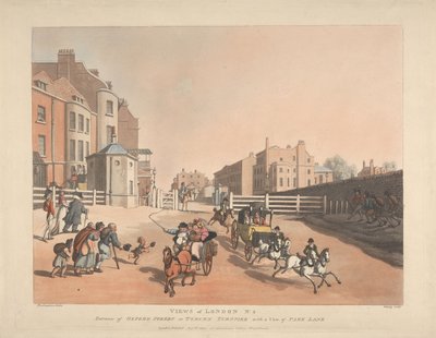 Entrada da Oxford Street ou da Tyburn Turnpike (n.º 4) de Thomas Rowlandson