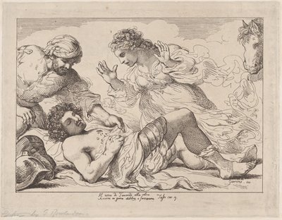Erminia Descobre o Ferido Tancredo de Tasso, Jerusalém Libertada, ca. 1790., c. 1790. de Thomas Rowlandson
