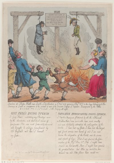 Execução de dois inimigos famosos da velha Inglaterra, 27 de novembro de 1813., 27 de novembro de 1813. de Thomas Rowlandson