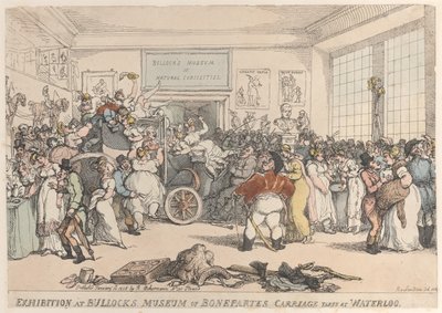 Exposição no Museu Bullock da Carruagem de Bonaparte em Waterloo, Janu..., 10 de janeiro de 1816. de Thomas Rowlandson