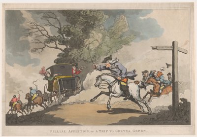 O Afeto Filial, ou uma Viagem a Gretna Green de Thomas Rowlandson