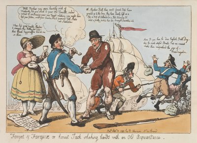 Esquecer e Perdoar ou o Honesto Jack a apertar a mão a um velho conhecido de Thomas Rowlandson