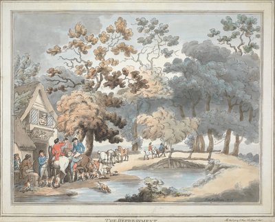 Caça à raposa [conjunto de seis]:   4. O lanche de Thomas Rowlandson