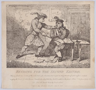 Frontispício, Revisando para a Segunda Edição Pitorescas Belezas de Boswell, P..., 15 de junho de 1786. de Thomas Rowlandson