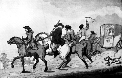 Indo para as corridas, final do século XVIII. de Thomas Rowlandson