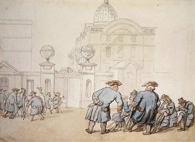Hospital Greenwich (lápis e aguarela sobre papel) de Thomas Rowlandson
