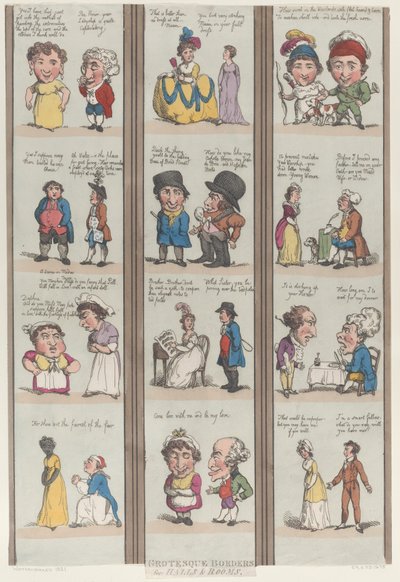 Grotesque Borders for Rooms and Halls, [1800], reimpressão., [1800], reimpressão. de Thomas Rowlandson