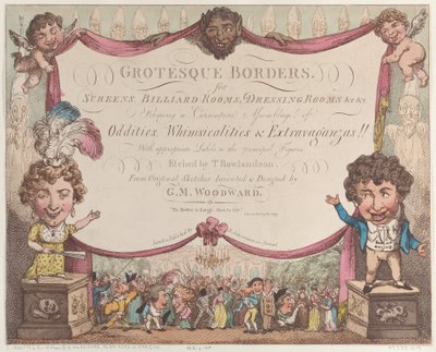 Bordas grotescas para telas, salas de bilhar, camarins, etc., 1799-1800., 1799-1800. de Thomas Rowlandson