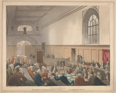 Exame Guildhall de uma Bancarrota perante os seus Credores de Thomas Rowlandson