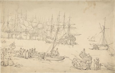 Cena do porto de Thomas Rowlandson