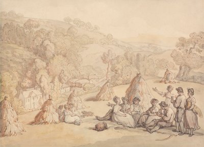 Ceifeiras que descansam num campo de milho de Thomas Rowlandson
