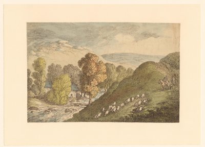 Paisagem montanhosa com ovelhas de Thomas Rowlandson
