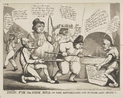 Grande Diversão para o John Bull ou os Republicanos na sua Última Manobra de Thomas Rowlandson