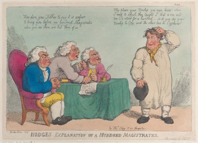 Explanation of a Hundred Magistrates de Hodge, 1 de março de 1815., 1 de março de 1815. de Thomas Rowlandson