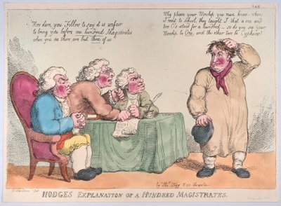 Explanation of a Hundred Magistrates de Hodge, 1 de março de 1815., 1 de março de 1815. de Thomas Rowlandson