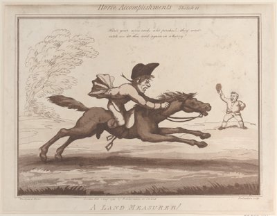 Realizações de Cavalos, Esboço 11: Um Medidor de Terras !!, 1º de agosto de 1799., 1º de agosto de 1799. de Thomas Rowlandson