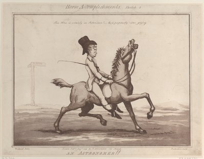 Realizações de Cavalo, Esboço 1: Um Astrônomo !!, 1 de agosto de 1799., 1 de agosto de 1799. de Thomas Rowlandson
