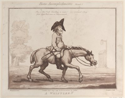 Realizações de cavalos, Esboço 3: A Whistler !!, 1 de agosto de 1799., 1 de agosto de 1799. de Thomas Rowlandson