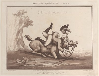 Realizações de Cavalo, Esboço 8: Um Aritmético !!, 1 de agosto de 1799., 1 de agosto de 1799. de Thomas Rowlandson