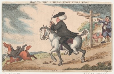 Como montar um cavalo sobre três pernas, 11 de junho de 1808., 11 de junho de 1808. de Thomas Rowlandson