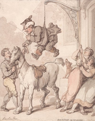 Como dar um salto com o cavalo na sela de Thomas Rowlandson