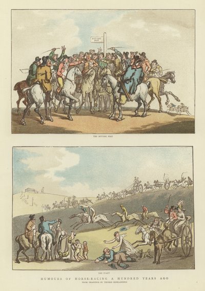 Humores de corridas de cavalos há cem anos atrás de Thomas Rowlandson