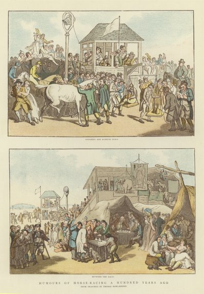 Humores de corridas de cavalos há cem anos atrás de Thomas Rowlandson