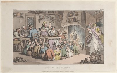 Hunting the Slipper, de The Vicar of Wakefield, 1 de Maio de 1817., 1 de Maio de 1817. de Thomas Rowlandson