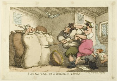 Eu cheiro um rato ou um ladino em grãos de Thomas Rowlandson