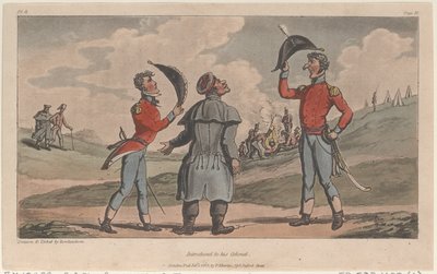 Apresentado ao seu Coronel, de The Military Adventures of Johnny Newcome, 1815., 1815. de Thomas Rowlandson