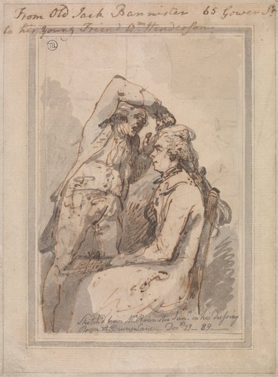 Jack Bannister no seu camarim de Thomas Rowlandson