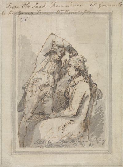 John Bannister em seu camarim em Drury Lane de Thomas Rowlandson