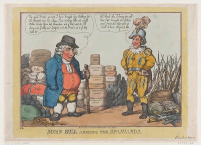 John Bull Arming The Spaniards, 3 de Outubro de 1808., 3 de Outubro de 1808. de Thomas Rowlandson