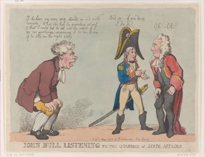 John Bull Listening to the Quarrels of State Affairs, 1º de maio de 1803., 1º de maio de 1803. de Thomas Rowlandson