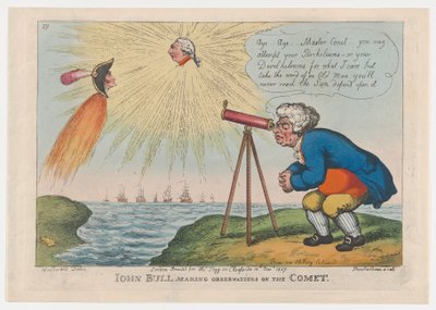 John Bull Fazendo Observações sobre o Cometa, 10 de novembro de 1807., 10 de novembro de 1807. de Thomas Rowlandson
