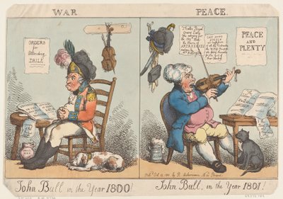 John Bull no ano de 1800! John Bull no ano de 1801!, 12 de outubro de 1801., 12 de outubro de 1801. de Thomas Rowlandson