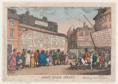 Joint Stock Street, 10 de março de 1808., 10 de março de 1808. de Thomas Rowlandson