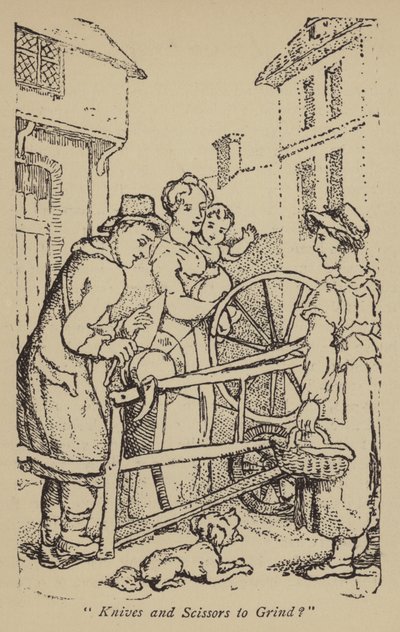 Facas e tesouras para moer de Thomas Rowlandson